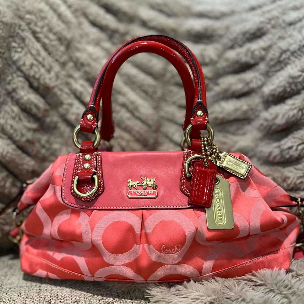 Coach salmon satchel handbag